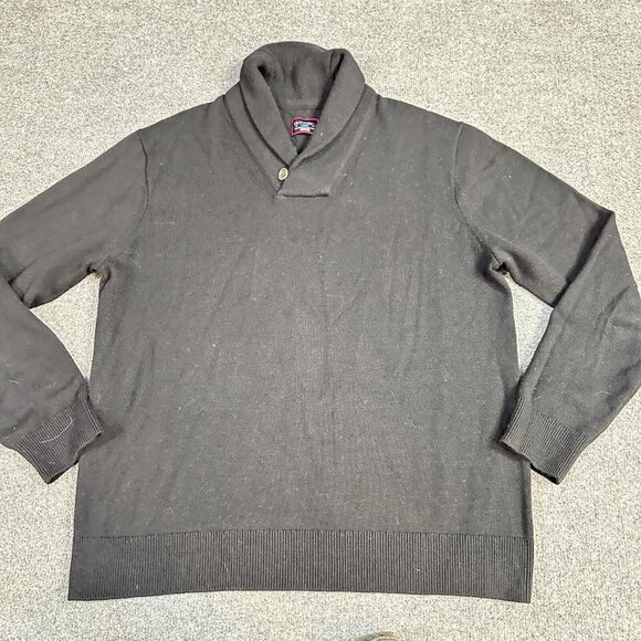 Untuckit Men's Sweater L Black Shawl Collar Fine Merino Wool Blend - Picture 1 of 7
